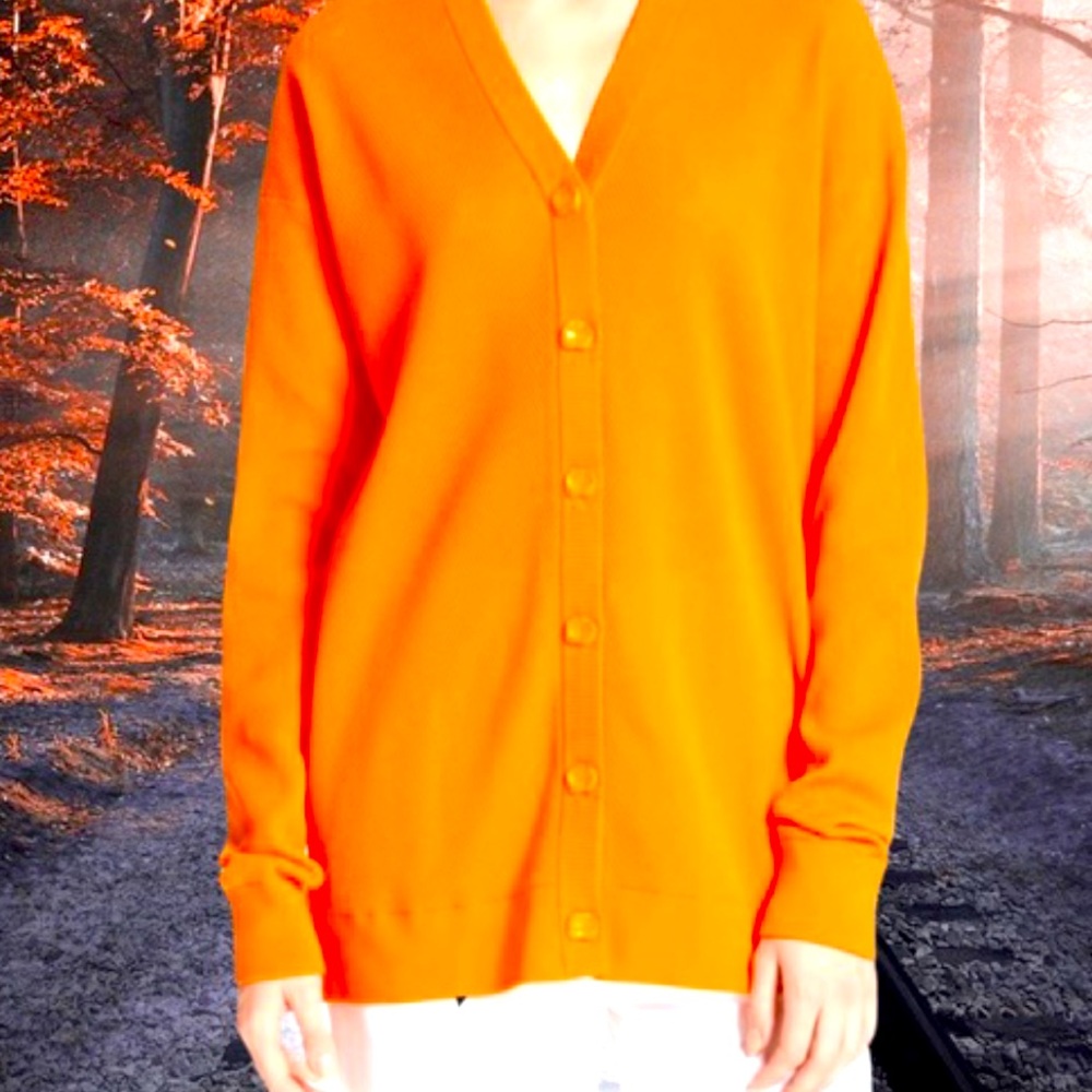 Tibi XS lightweight long technical cardigan 🍊 NWT